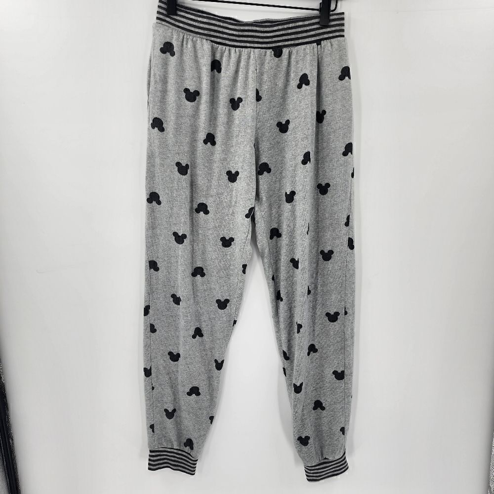Disney mickey mouse jogger pants pajama gray small womens
